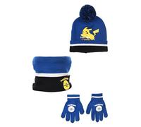 Pokémon, Bonnet, Tour de Cou et Gants, Garçon (Bleu, 52 cm)