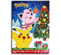 Pokemon Calendrier de l'Avent avec 24 figurines de chocolat au lait entier, calendrier de Noël, calendrier de chocolats