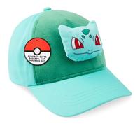 Pokémon Casquette Baseball Enfant Garçon Ado, 3D Snapback Réglable Coton Léger Pikachu Bulbizarre, Cadeau Accessoires Été (Vert Bulbasaur)