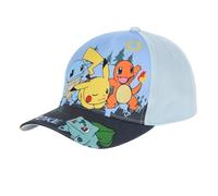 Pokemon Casquette de baseball pour enfants garçons filles Cappy Pikachu Chapeau réglable Protection solaire, bleu clair, 52