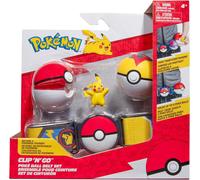 POKEMON Ceinture Clip Go Porte Boules Avec PIKACHU Heureux Et 2 POKEBALL PKW3162