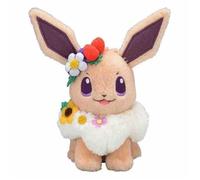 Pokemon Center Original Stuffed Plush Toy Peluche Évoli Eevee Easter Garden Party 20cm