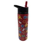 Pokemon Character Faces Bouteille d'eau sous licence officielle en acier inoxydable 750 ml - Bouteille d'eau étanche et isolée pour boissons chaudes et froides