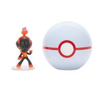 Pokémon Charbambin et Honor Ball Clip ‘N’ Go - Comprend Une Figurine de Combat de 5 cm et Un Accessoire Honor Ball.