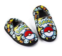 Pokémon Chaussons Enfant Garcon Pikachu Pantoufles Fantaisie Chausson Mixte Enfant 28-38 (Noir/Multi, 32 EU)