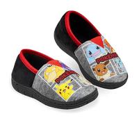 Pokémon Chaussons Enfant Garcon Pikachu Pantoufles Fantaisie Chausson Mixte Enfant 28-38 (Noir/Rouge, 32 EU)