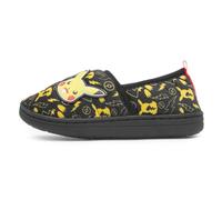 Pokemon Chaussons pour enfants officiels Pikachu Personnage Maison Chaussures Chaudes Rembourrées Chaussures d'intérieur avec semelle antidérapante Garçons Filles Tailles 39/40 à 1/2, Noir , 31/32 EU