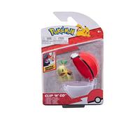 Pokémon - Chelast Clip'n'Go Pokéball - Figurine d'action Officielle de 5 cm avec Figurine détaillée de Chelast