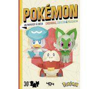 Pokémon Chochodile, Poussacha, Coiffeton - Un papertoy à créer - Papertoys starters Pokémon - Loisirs créatifs - Dès 11 ans