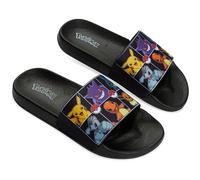 Pokemon Claquettes Enfant, Sandales Garçon Été, Sandales de Piscine Plage pour Enfant (Noir/Multi, 35-36 EU)