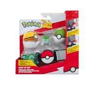 Pokémon Clip 'N' Go Belt Set - Includes Themed Belt and 2-inch Bulbasaur Battle Figure with Level Ball and Nest Ball Accessories