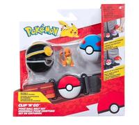 Pokémon Clip 'N' Go Ceinture - Comprend Une Ceinture à thème et Une Figurine de Bataille de Charmander de 5,1 cm avec Balle de Luxe et de Superbes Accessoires de Balle