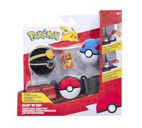 Pokémon Clip 'N' Go Ceinture - Comprend Une Ceinture à thème et Une Figurine de Bataille de Charmander de 5,1 cm avec Balle de Luxe et de Superbes Accessoires de Balle