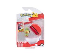 Pokémon Jouet Clip 'N' Go Grookey – Figurine de combat 5,1 cm avec Poké Ball
