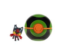 Pokémon Clip N Go Litten 2inch Figure And Dusk Ball