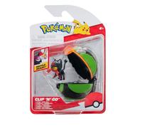 Pokémon Clip 'N' Go Litten and Dusk Ball - Comprend Une Figurine de Combat de 5,1 cm et Un Accessoire de Balle crépusculaire