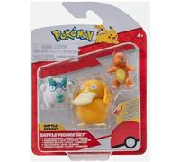 Pokemon Clip n Go Lot de figurines de combat prêtes à l'emploi avec autocollant bonus (Darumaka, psyduck et charmandre)