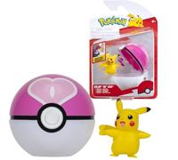 Pokémon Clip 'N' Go Pikachu et Love Ball - Comprend Une Figurine de Combat de 5,1 cm et Un Accessoire Love Ball