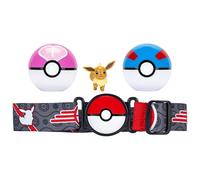 Pokémon - Clip 'N' Go Poke Ball Belt Set - Évoli #1 avec Grande Balle, Love Ball & Ceinture à Thème Évoli
