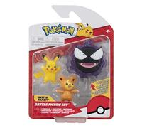 Pokemon coffret de 3 Figurines battle pikachu,teddiursa,fantominus