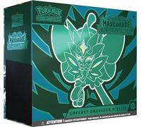Pokémon:Coffret Dresseur d’élite Écarlate et Violet,Mascarade Crépusculaire du JCC Pokémon(1 carte promo entièrement illustrée d’Ogerpon Masque Turquoise, 9 boosters et des accessoires de jeu Premium)