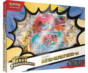 Pokémon : Coffret Méga-Évolution - Héros Transcendants - Méga-Aligatueur-ex (1 Carte Promo Brillante, 1 Carte Grand Format lenticulaire et 4 boosters)