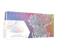 Pokémon JCC: Collection Super-Premium Écarlate et Violet - Évolutions Prismatiques du JCC Pokémon (1 Carte Promo Brillante entièrement illustrée, Un étui pour Deck Tout Doux d’Évoli et 15 boosters)