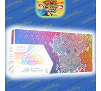 Pokémon JCC: Collection Super-Premium Écarlate et Violet - Évolutions Prismatiques du JCC Pokémon (1 Carte Promo Brillante entièrement illustrée, Un étui pour Deck Tout Doux d’Évoli et 15 boosters)