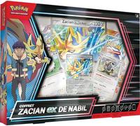 JCC Pokémon : Coffret Zacian-ex de Nabil (3 Cartes Promo Brillantes, 1 Carte Grand Format Brillante et 4 boosters)