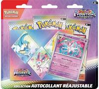 JCC Pokémon : Collection Autocollant réajustable Écarlate et Violet - Évolutions Prismatiques - Nymphali (1 Carte Promo Brillante et 3 boosters)