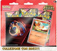 Pokémon: Collection avec Autocollants (Charmander) de l'expansion Scarlet et Violetto - Ascension héroïque du JCC Pokémon (Une Carte holographique et Trois enveloppes d'expansion)