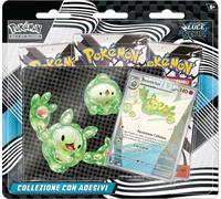 Pokémon: Collection d'autocollants (Reuniclus) de l'expansion Scarlet et Violetto - Lumière Noire du JCC Pokémon (Une Carte holographique et Trois enveloppes d'extension)