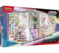 Pokémon: Collection premium avec figurine de l'expansion Évolutions prismatiques (deux cartes holographiques imprimées de manière spéciale, 11 enveloppes de l'expansion Évolutions prismatiques et bien