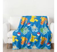 Pokémon - Couverture polaire - 130 x 170 cm - Licence officielle - Douce et moelleuse - Certifié Öko-Tex - Facile d'entretien et durable - Idée cadeau pour enfants et adultes - Pikachu & Friends
