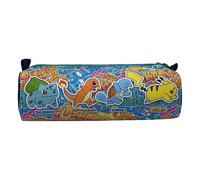 Pokémon CYPBRANDS Trousse cylindrique, Trousse Scolaire, Pikachu, gicle, Charmander, Bulbasaur, Multicolore, Produit Officiel