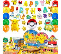 Pokémon Décoration De Fête d'Anniversaire Pour Enfants, Articles de Table pour Fêtes D'anniversaire Decoration Ballons de Fête