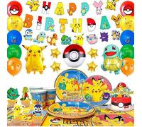 Pokémon Décoration De Fête d'Anniversaire Pour Enfants, Articles de Table pour Fêtes D'anniversaire Decoration Ballons de Fête