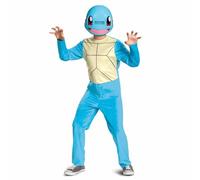 Pokémon | Déguisement "Carapuce" Enfant 4-6 Ans | Taille Unique | Combinaison Bleue avec Queue et Masque Inclus | Licence Officielle Pokémon | Tissu Minky Doux | Cosplay Jeux Vidéo | Idée Cadeau Fan