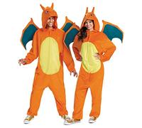 Pokémon | Déguisement Dracaufeu Deluxe Adulte | Taille Unisex M | Combinaison avec Ailes | Licence Officielle Pokémon | Confortable | Univers Jeu Vidéo | Pour Toutes Occasions | Idée Cadeau Fan