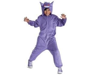 Pokémon | Déguisement "Ectoplasma" Enfant | Taille Unique | Combinaison Violette avec Capuche Oreilles | Licence Officielle Pokémon | Tissu Léger Confortable | Cosplay Jeux Vidéo | Idée Cadeau Fan