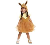 Pokémon Déguisement robe tutu Évoli fille jaune – queue et coiffe – Taille 4-6 ans