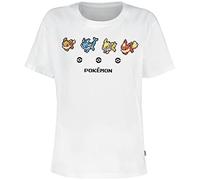 Pokémon Camiseta Mujer Pixel Eeveelutions, Blanc, L Femme