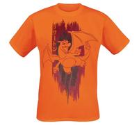 Pokémon Dracaufeu Homme T-Shirt Manches Courtes Orange M 100% Coton Regular/Coupe Standard