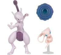 Pokémon Pack de 2 Figurines de Combat Comprend Les Figurines de Combat Mew de 5 cm et Mewtwo de 11 cm