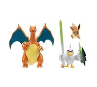 Pokémon – Pack de 3 figurines Évoli, Palarticho et Dracaufeu Multicolore G