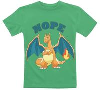 Pokémon Enfants - Dracaufeu - Nope Unisexe T-Shirt Vert 128 100% Coton
