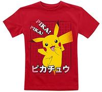 Pokémon Enfants - Pikachu Pika, Pika ! Unisexe T-Shirt Rouge 116 100% Coton
