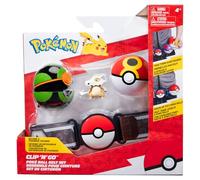 Pokémon Ensemble Ceinture Clip ‹N› Go - Comprend Une Ceinture à thème et Une Figurine de Combat Osselait de 5 cm avec des Accessoires Sombre Ball et all
