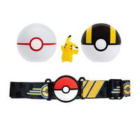 Pokémon Ensemble ceinture Clip 'N' Go Pikachu – Figurine 5cm, Premier Ball et Ultra Ball, Électrik