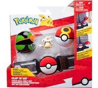 Pokémon Ensemble Ceinture Clip ‹N› Go - Comprend Une Ceinture à thème et Une Figurine de Combat Osselait de 5 cm avec des Accessoires Sombre Ball et BIS Ball